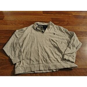 U.S. Polo Assn Men's 2XL Light Gray 1/4 Zip Cotton Pullover Sweater